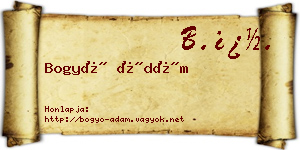 Bogyó Ádám névjegykártya