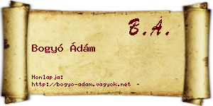 Bogyó Ádám névjegykártya