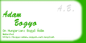 adam bogyo business card
